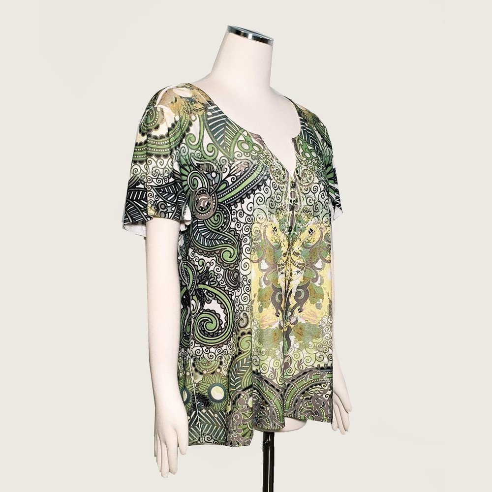 Style&co. Beaded Paisley Top - Picture 4 of 8